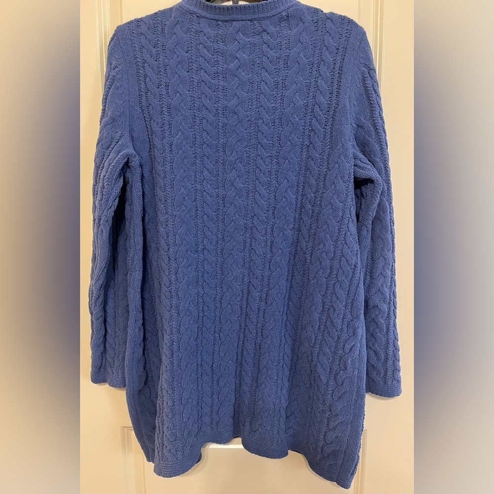 Blue JJill cable knit sweater sz Medium. - Picture 3 of 7